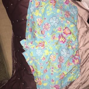 Breathable linen floral shorts